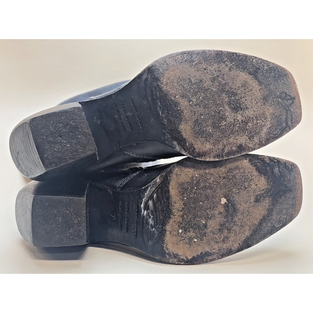 Mark Nason Women's Siren Size 7 Black  Leather Thigh High Boots Italy - Picture 12 of 15